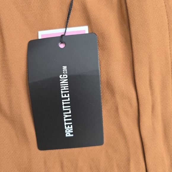 Pretty Little Thing Palazzo Satin Pants Women Sz 22 Plus Orange Wide Leg… - Picture 7 of 12